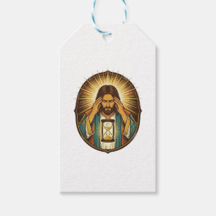 Étiquettes-cadeau Jésus impatient Chargement Sablier Internet Lent T
