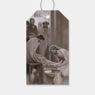 Étiquettes-cadeau Jésus Lave les pieds de ses disciples