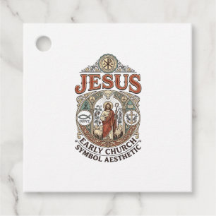 Étiquettes Cadeau Jésus Symbole de l'Église primitive Esthétique Jés