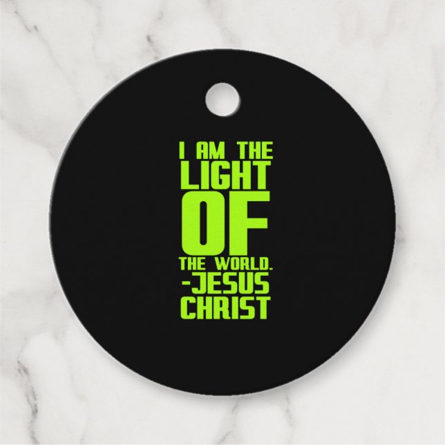 Étiquettes Cadeau Jesus the light of the world Bible quote Christian (Devant)