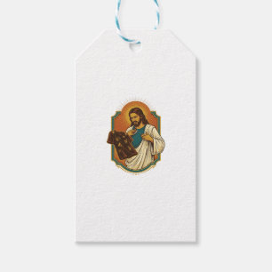 Étiquettes-cadeau Jésus Vêtements De Sport Noirs Couverts De Craie D