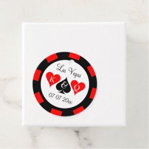 Étiquettes Cadeau Jeton de poker rond tag cadeau de mariage casino