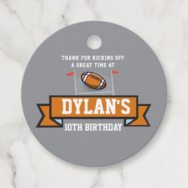 Étiquettes Cadeau JEU DE FOOTBALL Sports Anniversaire de enfant Part (Devant)