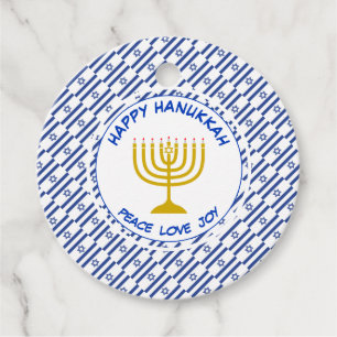 Étiquettes Cadeau JEUX HANOUKKA Menorah Drapeau israélien personnali