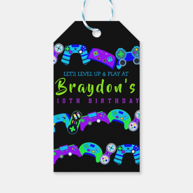 Étiquettes-cadeau JEUX VIDÉO JEU Anniversaire de enfant (Devant)