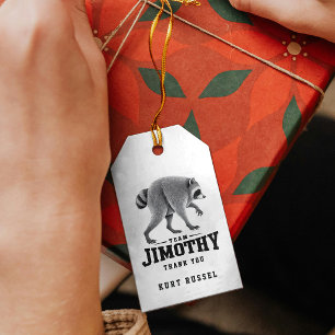 Étiquettes-cadeau Jimothy Raton Laveur Viral Drôle Panda Ordures Fau