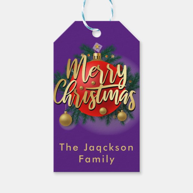 Étiquettes-cadeau Jingle Bells Branche hivernale Flocon de neige Noë (Devant)