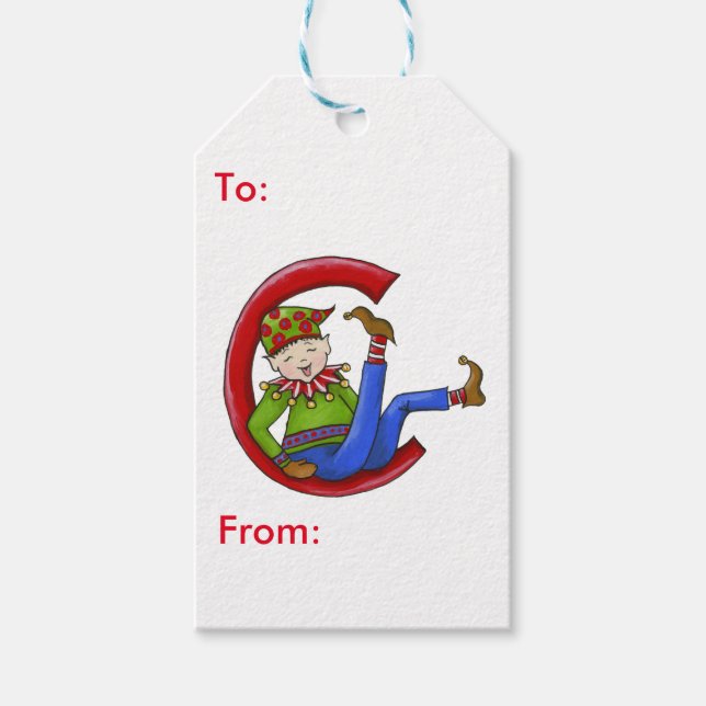 Étiquettes-cadeau Jingle Elves (Sam) (Devant)