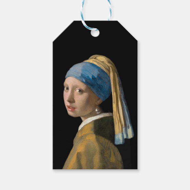 Étiquettes-cadeau Johannes Vermeer - Fille avec une oreille perle (Devant)