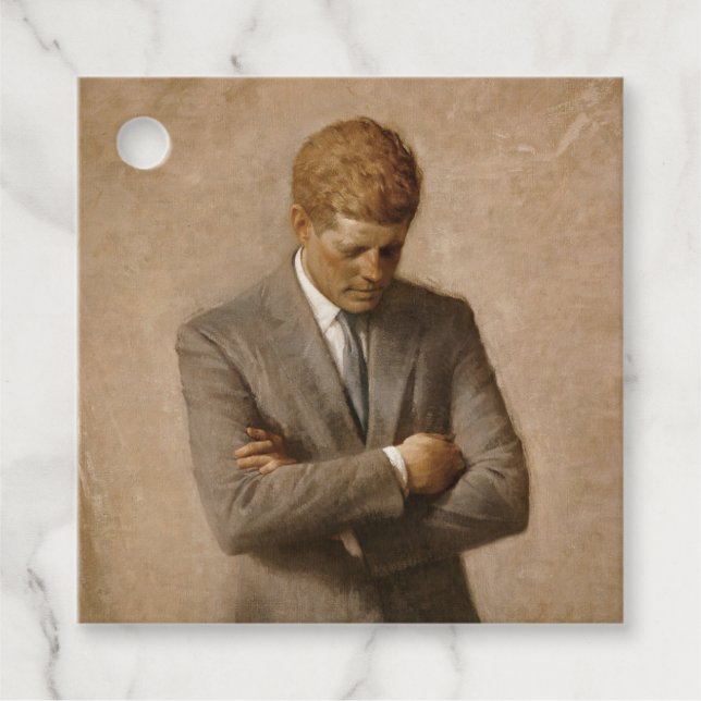 Étiquettes Cadeau John Kennedy Portrait de la Maison-Blanche préside (Devant)