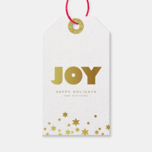 Étiquettes-cadeau Joie Fun Christmas White & Gold Mini