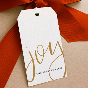 Étiquettes-cadeau Joie Lettrée