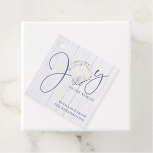 Étiquettes Cadeau Joie nautique du Coquillage de Noël au monde