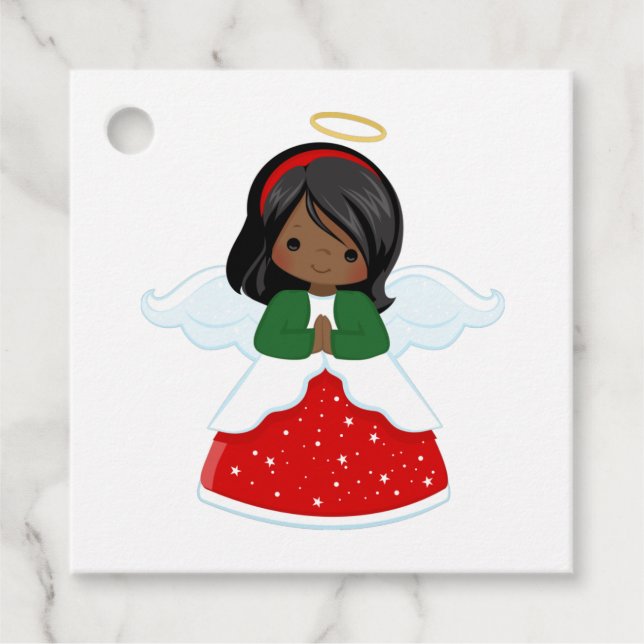 Étiquettes Cadeau Joli ange de Noël (Devant)