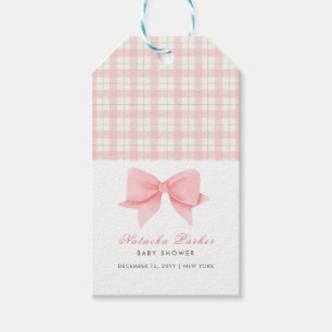 Étiquettes-cadeau Joli Baby shower de fille de garçon En vichy rose