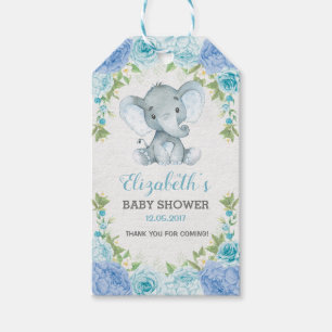 Étiquettes-cadeau Joli Baby shower Floral Jungle Eléphant