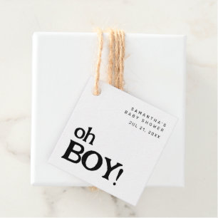 Étiquettes Cadeau Joli Baby shower Oh Boy Fun