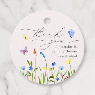 Étiquettes Cadeau Joli bébé en fleurs Fleur sauvage Merci