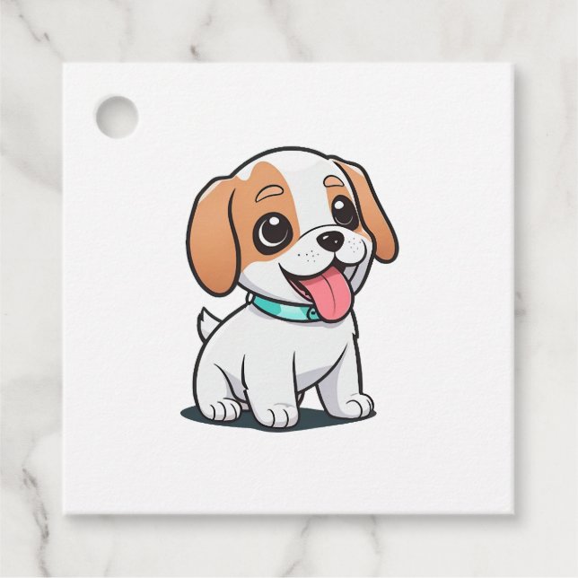Étiquettes Cadeau Joli chiot (Devant)