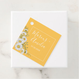 Étiquettes Cadeau Joli Daffodil Jaune & Blanc Mariage de marguerites