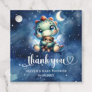 Étiquettes Cadeau Joli dino bébé étreinte Baby shower ours en peluch