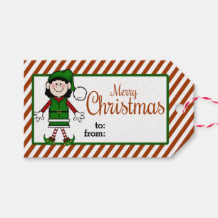 Étiquettes-cadeau Joli elfe de Noël