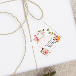 Étiquettes Cadeau Joli fantôme floral citrouille petit baby shower d