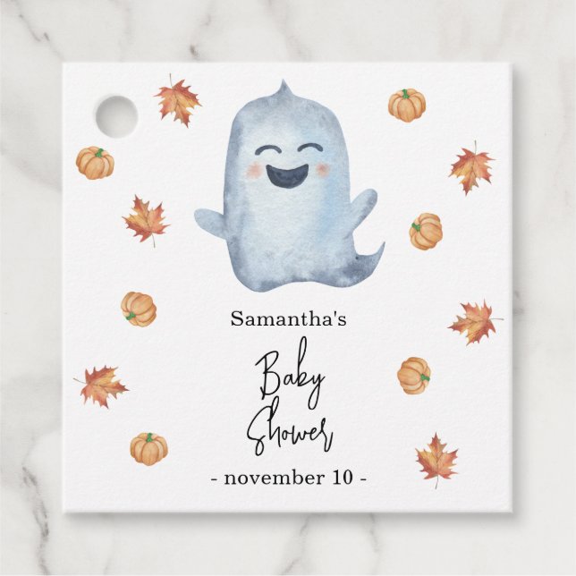 Étiquettes Cadeau Joli fantôme - shower de bébé (Devant)