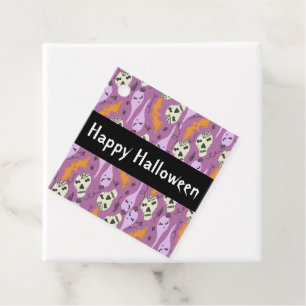 Étiquettes Cadeau Joli Halloween Ghost Bat Crâne Doodle Motif
