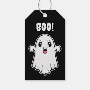 Étiquettes-cadeau Joli Halloween noir blanc