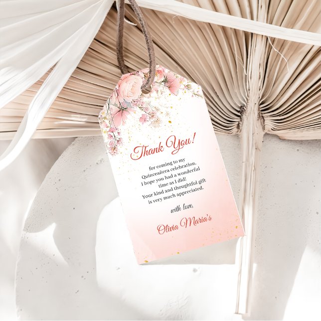 Étiquettes-cadeau Joli Jardin Fleur sauvage Sweet 16 (Créateur téléchargé)