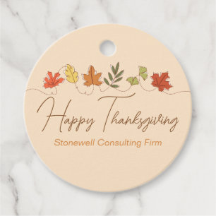 Étiquettes Cadeau Joli Joyeux Thanksgiving Feuilles Sur-Mesure Fête