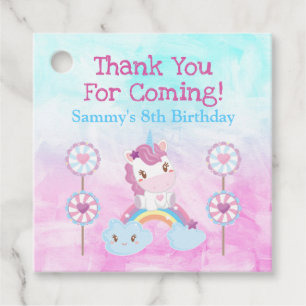 Étiquettes Cadeau Joli Kawaii Licorne de rêve Nuage Arc-en-ciel