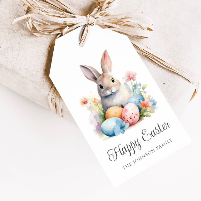 Étiquettes-cadeau Joli lapin coloré Joyeux Pâques (Cute Bunny Colorful Happy Easter Gift Tags)