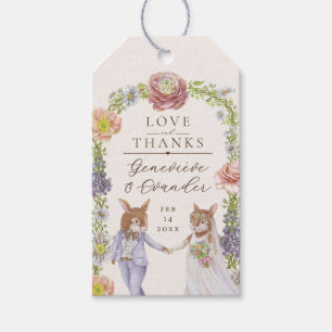 Étiquettes-cadeau Joli lapin de lapin de saumons verts Amour Mariage