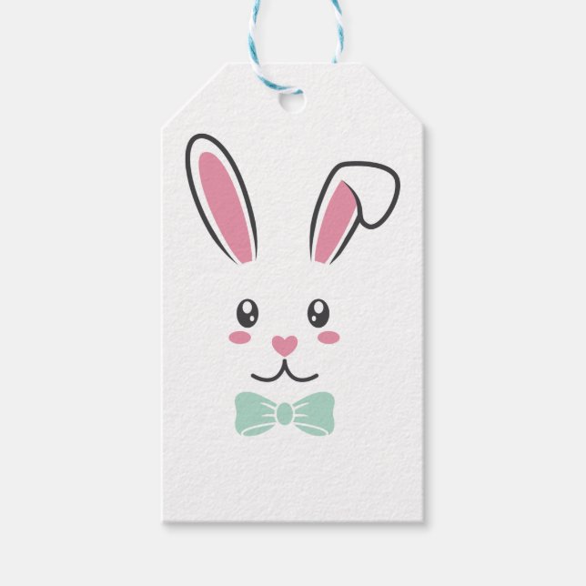 Étiquettes-cadeau Joli Lapin De Pâques Les Oreilles Face À Pâques Jo (Devant)