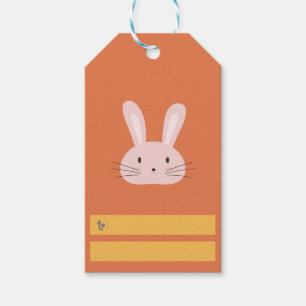 Étiquettes-cadeau Joli lapin de Pâques Orange