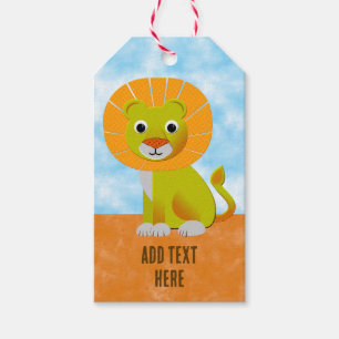 Étiquettes-cadeau Joli Lion Sur Fond Aquarelle
