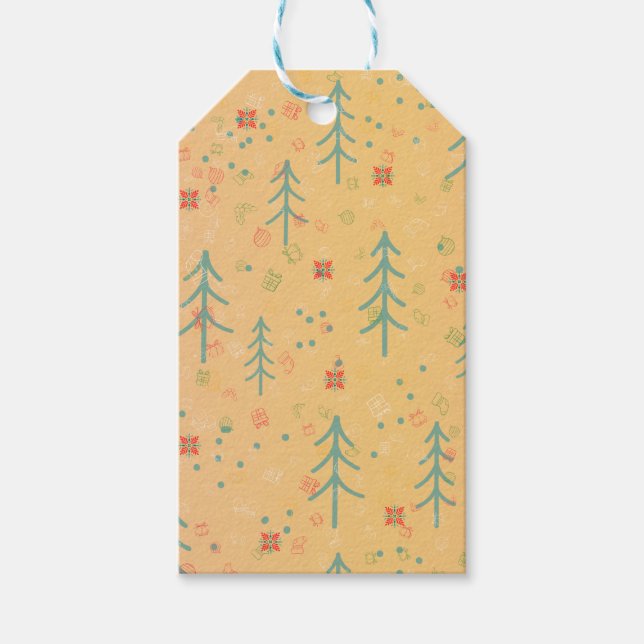 Étiquettes-cadeau Joli Noël jaune (Devant)