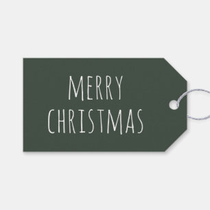 Étiquettes-cadeau Joli Noël minimaliste Vert forêt profond et cosy
