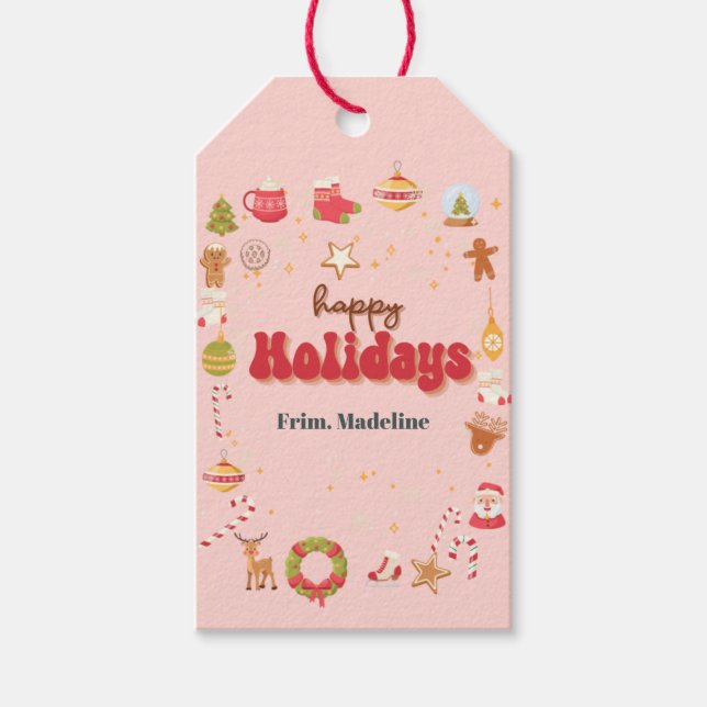 Étiquettes-cadeau Joli Noël pour les enfants invitation de fête (Devant)