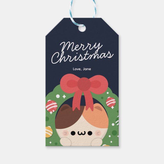 Étiquettes-cadeau Joli Noël simple et amusant (Devant)