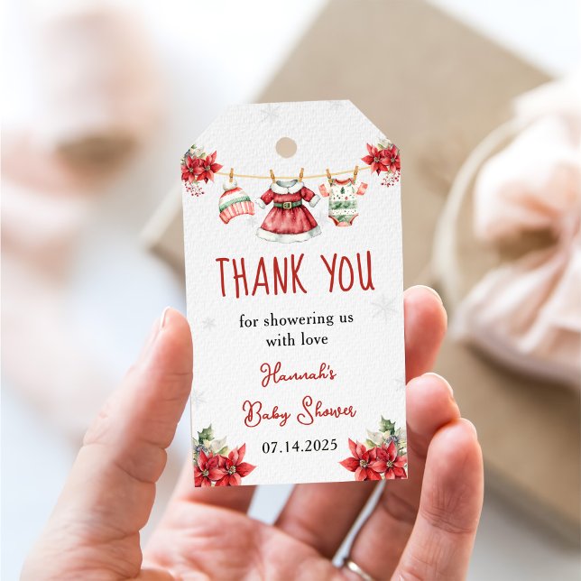 Étiquettes-cadeau Joli Noël Sweet Père Noël bébé Baby shower fille (Créateur téléchargé)