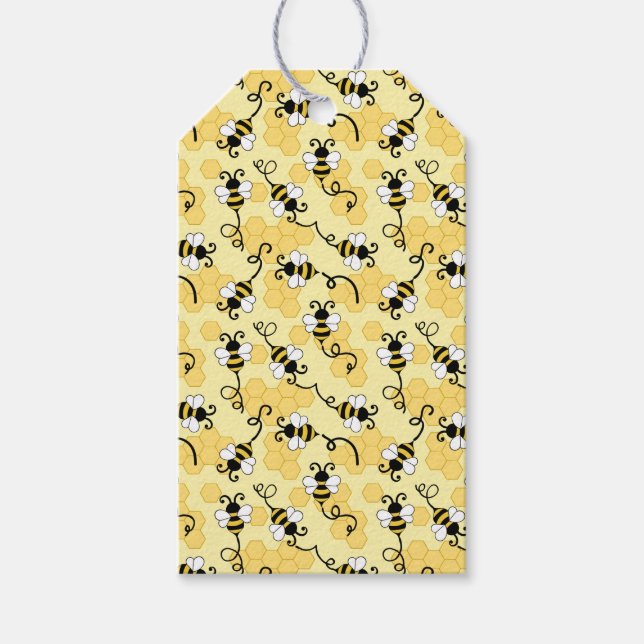 Étiquettes-cadeau Joli petit motif abeilles (Devant)