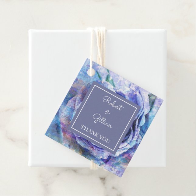 Étiquettes Cadeau Joli Rose aquarelle (En situation)