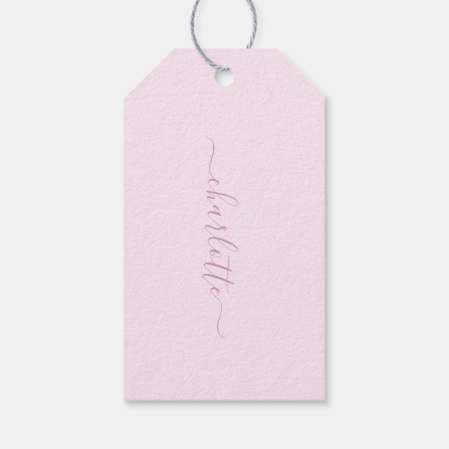 Étiquettes-cadeau Joli rose et blanc doux (Dos)