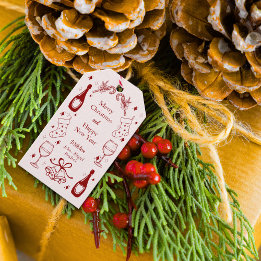 Étiquettes-cadeau Joli roux biscornus Noël fête personnalisée