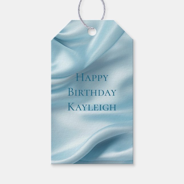 Étiquettes-cadeau Joli Satin Synthétique Bleu Clair Féminin (Devant)