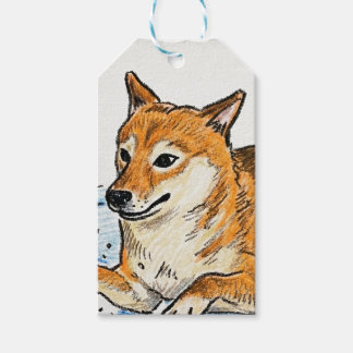 Étiquettes-cadeau Joli "Sauter dans l'amour" Shiba Inu pour la Saint