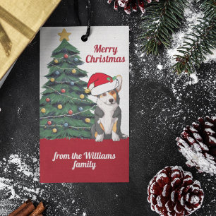 Étiquettes-cadeau Joli Tricolor Corgi Noël Arbre Personnalisé Vacanc